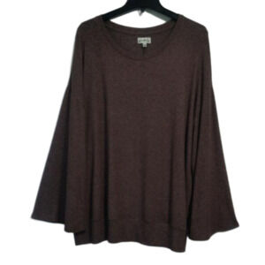 Brown Soft Flutter Top / Size 2X